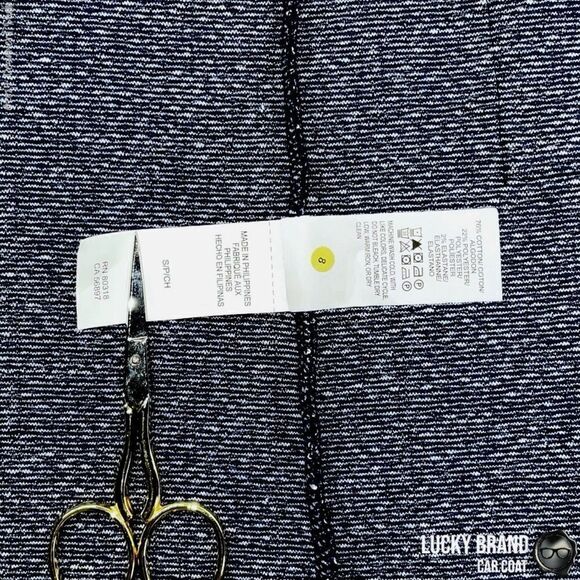 LUCKY BRAND CLASSIC LONG LINE CAR COAT IN AMERICAN NAVY BLUE WOMEN’S SIZE SMALL - Picture 12 of 14